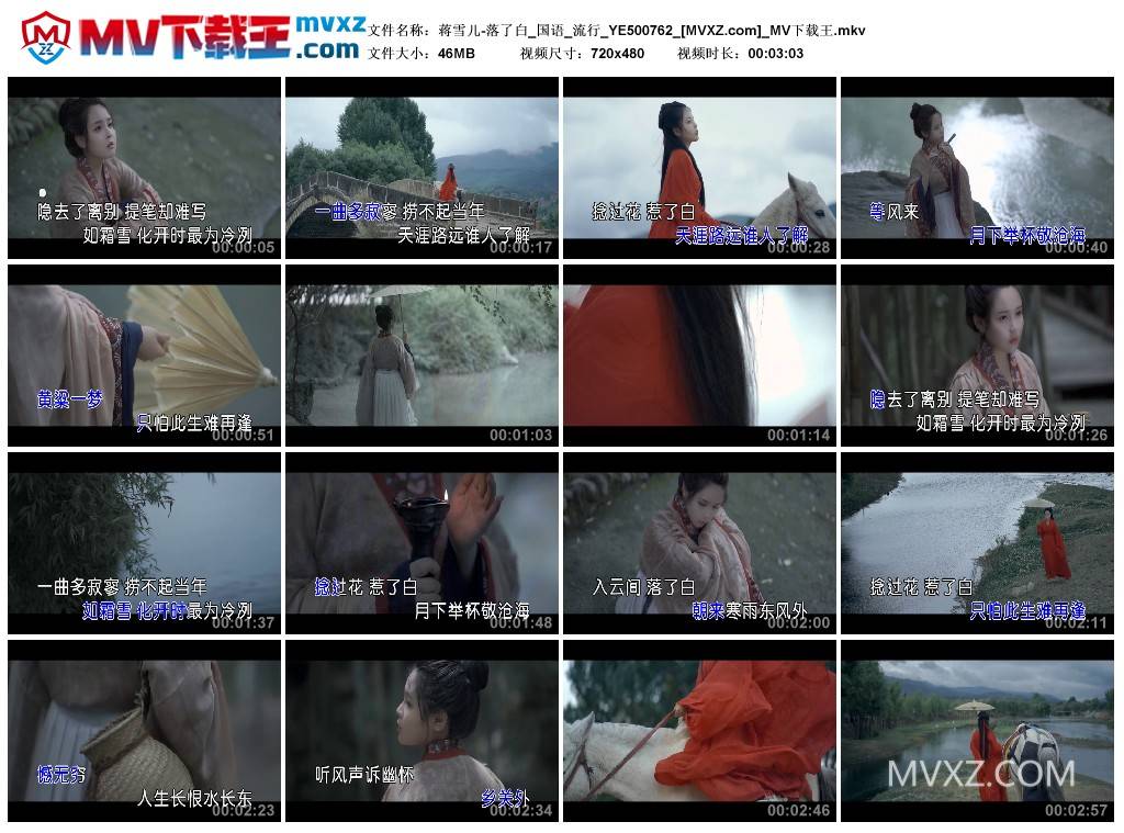 蒋雪儿-落了白_国语_流行_YE500762